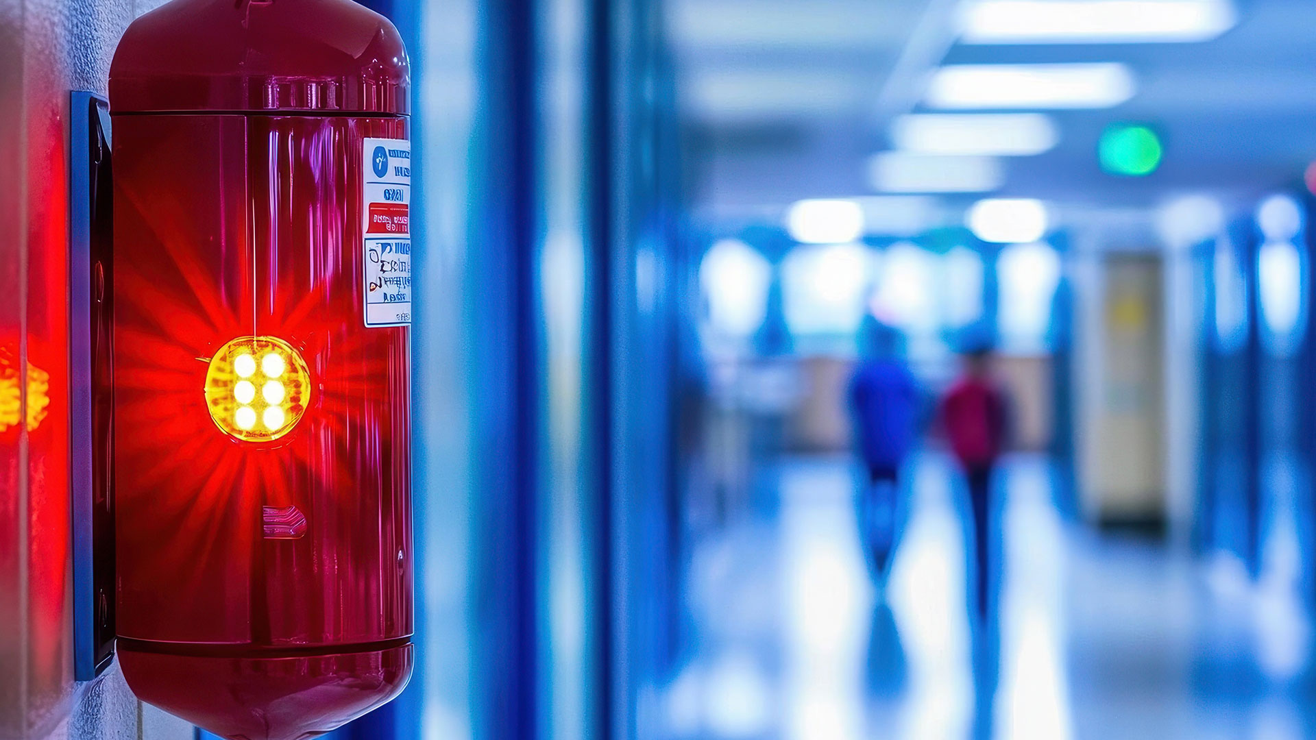 Security alarm with blurred background