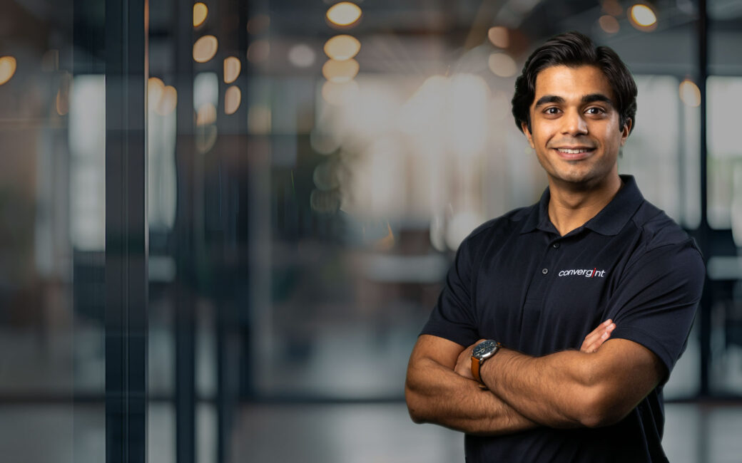 Convergint team member over blurred background