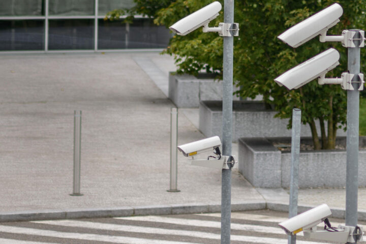University campus surveillance cameras